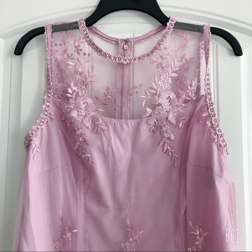 Nanette Lepore Spring Bloom Lace Dress Embroidered Sugar Plum Size 10 NWT $169 - Picture 6 of 10